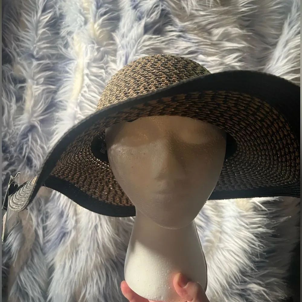 Magid Black and Tan Woven Sun Hat